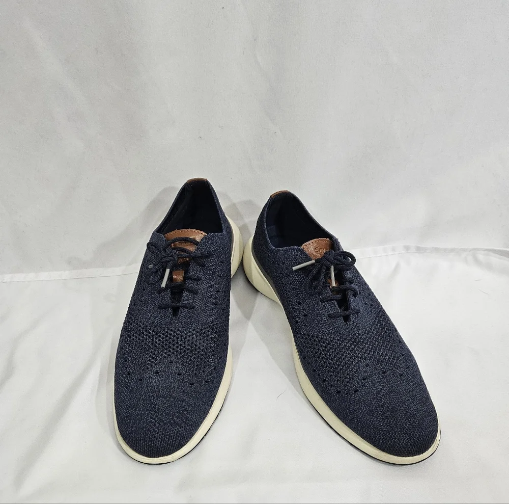 Cole Haan Grand Troy knit Oxford Derby blue shoes Mens size 8.5